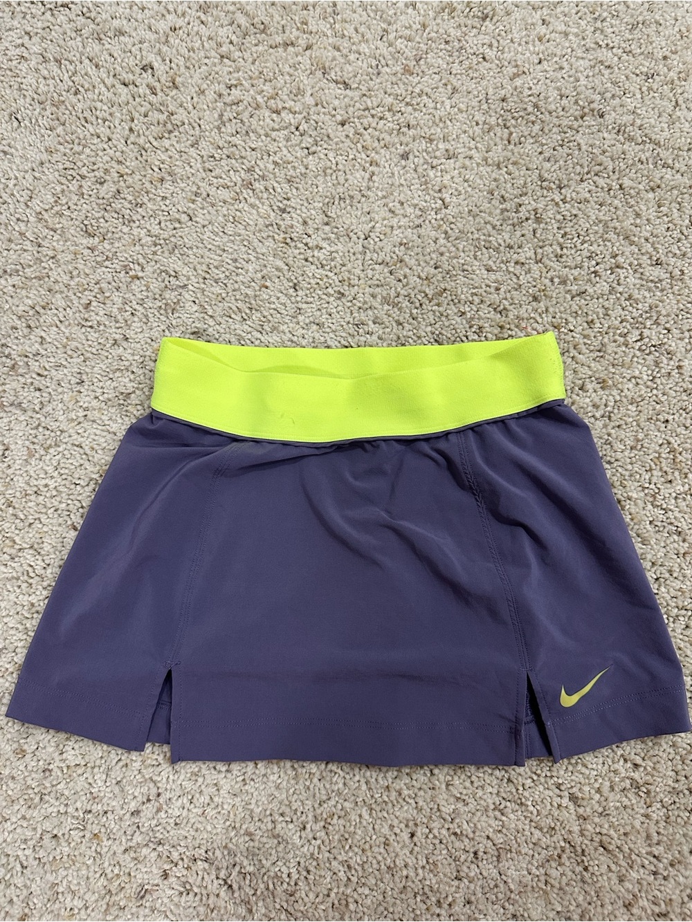 Nike Purple Athletic Skirt with Neon Yellow Waistband